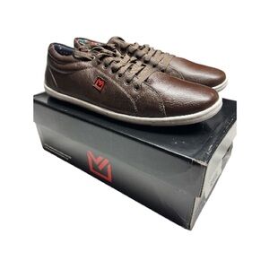 Sandro Moscoloni New Men's 11D Brown Leather Casual Lace-Up Sneakers
